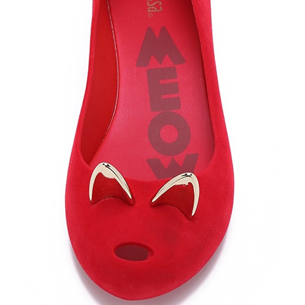 Melissa Suede Red Cat Flats